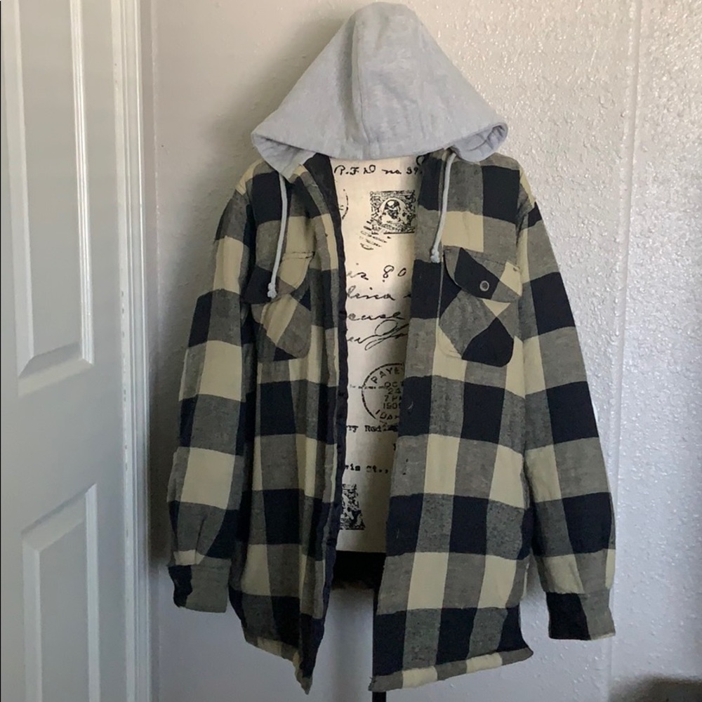 Fleece-Lined Hooded Shirt Jacket